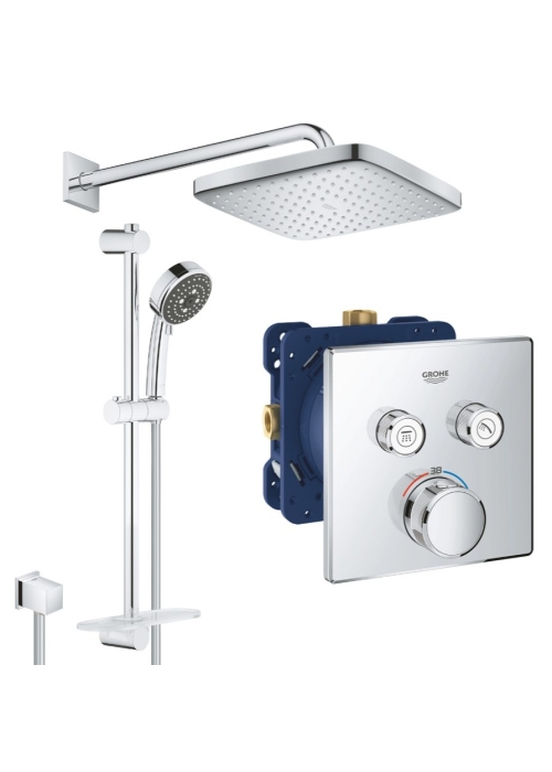 Душова система прихованого монтажу з термостатом Grohe QuickFix Grohtherm SmartControl&Vitalio Start 250 Cube UA202801C2