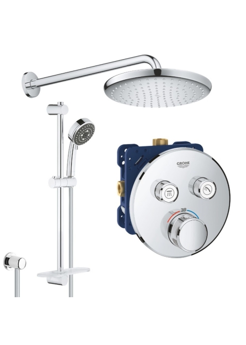 Душова система прихованого монтажу з термостатом Grohe QuickFix Grohtherm SmartControl&Vitalio Start 250 Round UA202801R2