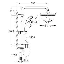 Душова система із перемикачем Grohe Vitalio Start Shower System 26382001