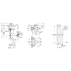 Комплект змішувачів  чорного кольору для ванної кімнати Hansgrohe Vernis Blend  71551111