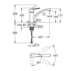 Змішувач для кухні Grohe QuickFix Start 31138002