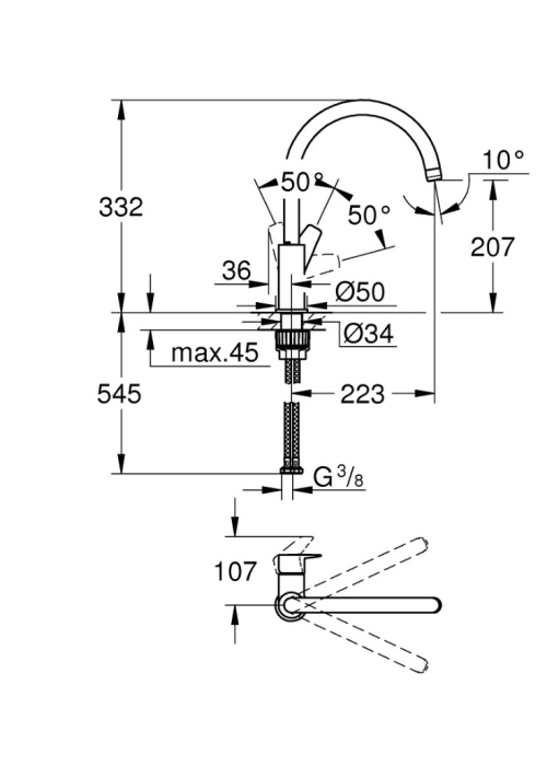 Змішувач для кухні Grohe QuickFix Start Edge 30529001