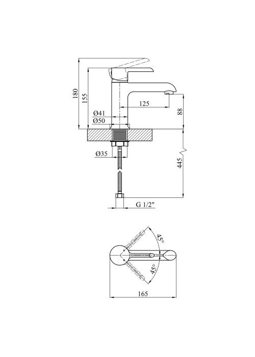 Смеситель для раковины Kroner KRP Essen - SCH010, CV024322