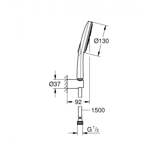 Душовий набір, 3 режим струменя Grohe Rainshower Smartactive Cube 130 26581000