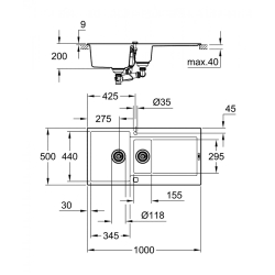 Мийка для кухні Grohe EX Sink K500 31646AP0