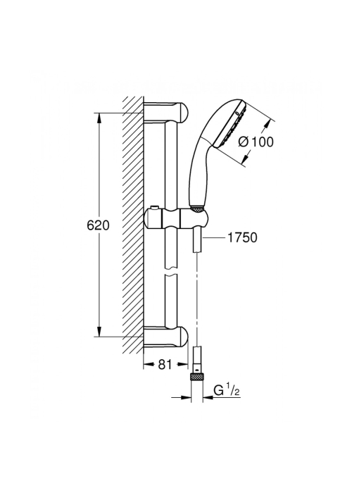 Душевой гарнитур Grohe New Tempesta 100 27853001