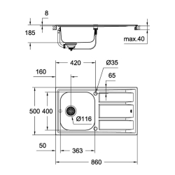 Кухонна мийка Grohe EX Sink K400 31566SD0