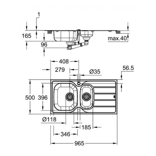 Мойка из нержавеющей стали Grohe Sink K200 31564SD1