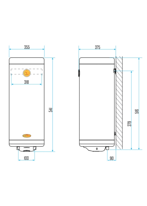 Водонагреватель SuperAquahot Slim 30 л (142704180105011)