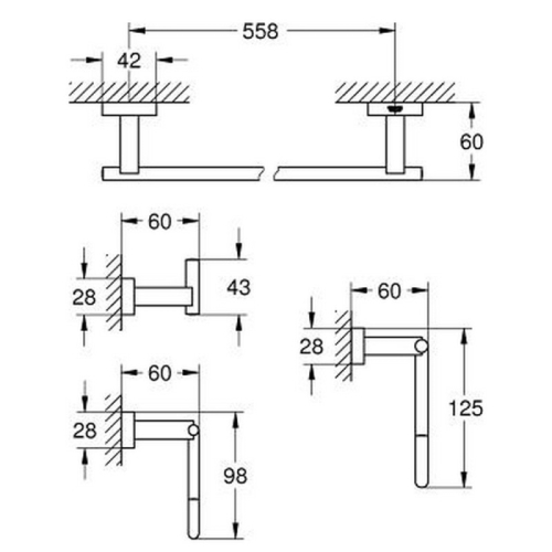 Набір аксесуарів Master 4 в 1 Grohe Essentials Cube 40778001