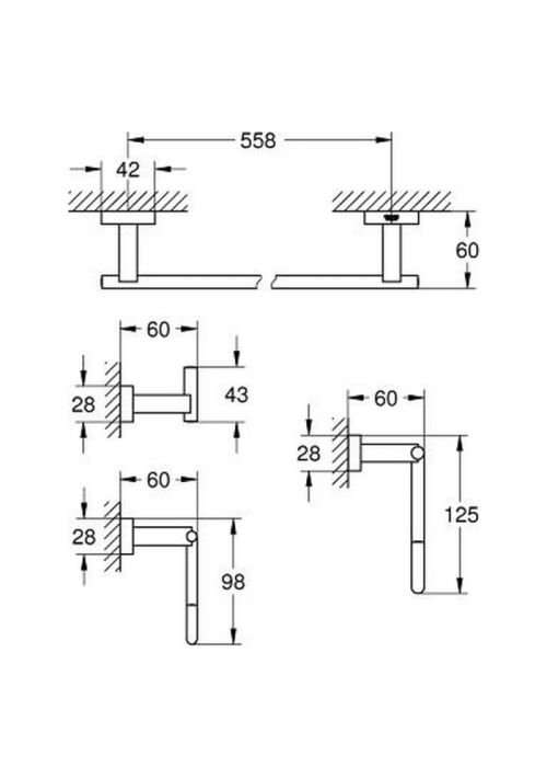 Набір аксесуарів Master 4 в 1 Grohe Essentials Cube 40778001