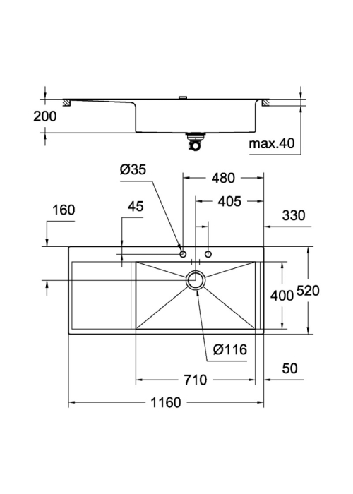 Кухонная мойка Grohe Sink K1000 31582SD0