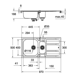 Кухонна мийка Grohe EX Sink K400 31567SD0