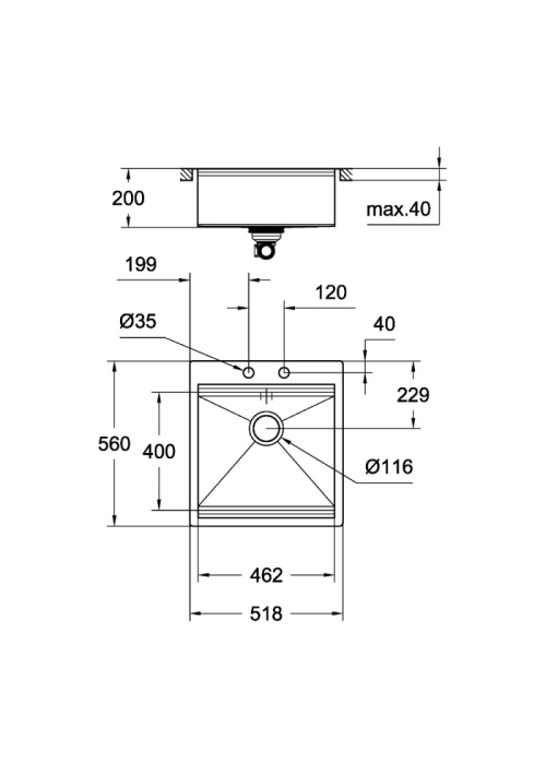 Кухонна мийка Grohe EX Sink K800 31583SD0