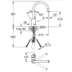 Кухонна мийка Grohe EX Sink K400 + змішувач Concetto (31570SD0)