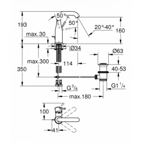 Змішувач для раковини Grohe ESSENCE NEW M-Size 23462EN1