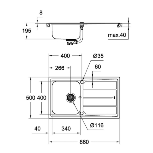 Кухонна мийка Grohe EX Sink K500 31571SD0