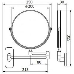 Зеркало косметическое Qtap Liberty ORO 1147