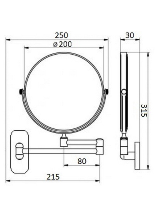 Зеркало косметическое Qtap Liberty ORO 1147