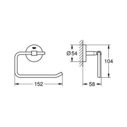 Тримач для туалетного паперу Grohe BauCosmopolitan 40457001