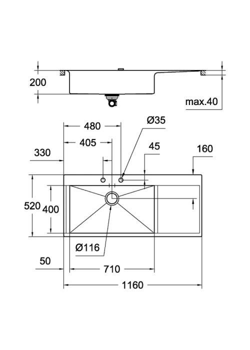 Кухонная мойка Grohe Sink K1000 31581SD0