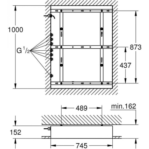 Монтажний набір Grohe Rainshower F-Series 40" AquaSymphony, 26376001
