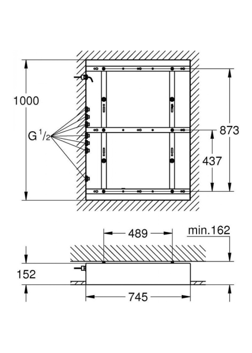 Монтажний набір Grohe Rainshower F-Series 40" AquaSymphony, 26376001