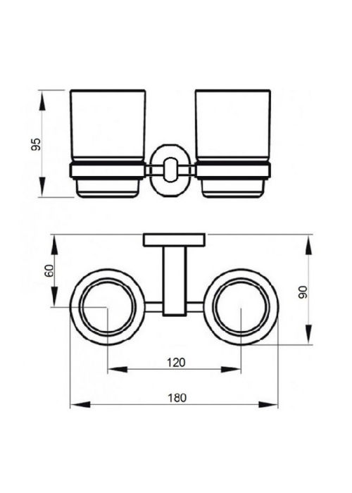 Склянка подвійна Qtap Liberty ORO 1155