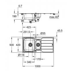 Мийка з нержавіючої сталі Grohe Sink K500 31572SD1