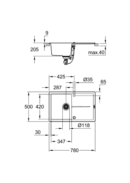 Кухонна мийка Grohe EX Sink K400 31639AT0