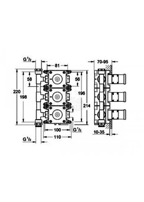 Скрытая часть смесителя Grohe GROHTHERM 35031000