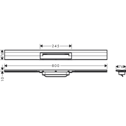 Верхня частина Hansgrohe "RainDrain Flex" для каналу (пристінна) 800 мм Brushed Stainless Steel 56051800