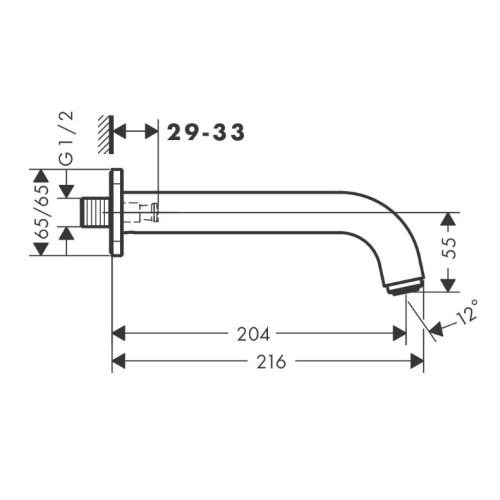 Вилив для ванни Hansgrohe Vernis Shape, чорний матовий 71460670