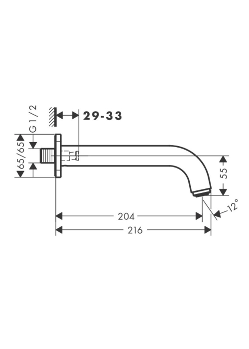 Вилив для ванни Hansgrohe Vernis Shape, чорний матовий 71460670