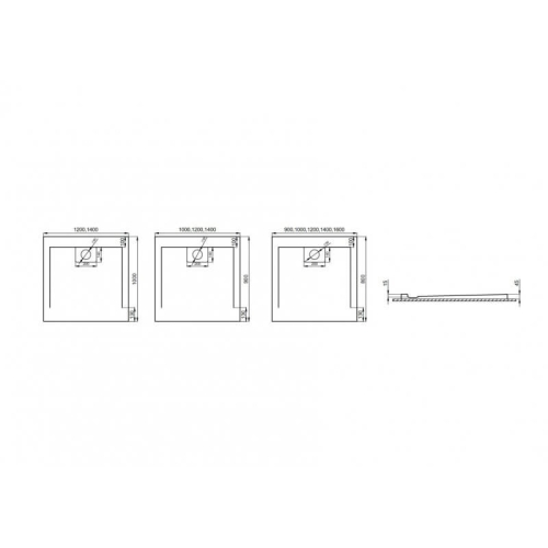 Піддон прямокутний Polimat VEGAR 100x90x4,5 00156