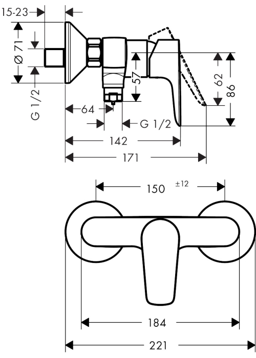 Смеситель для душа Hansgrohe Talis E Matt White 71760700