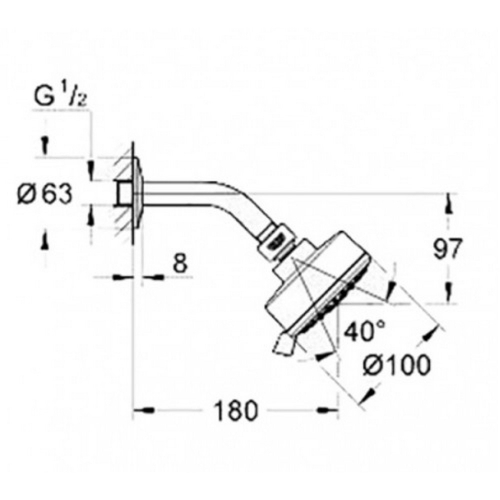 Верхній душ Grohe New Tempesta Cosmopolitan 100 26090001