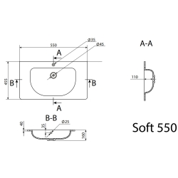 Умивальник Radaway Soft 55 (U124055-02-01)