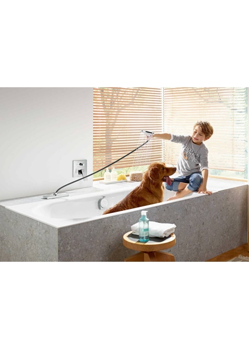 Шланг для душової лійки Hansgrohe SBox Square 1,45 м врізний в борт ванни Matt White 28010700