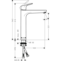 Смеситель для раковины Hansgrohe Focus 230 без донного клапана 31532000