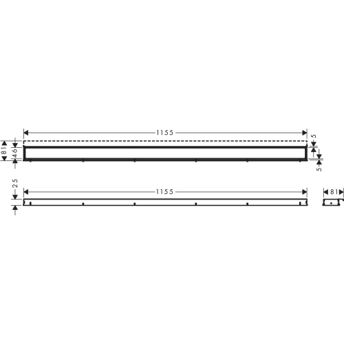 Верхня частина Hansgrohe "RainDrain Match" для каналу 1200 мм Matt White 56042700