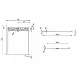 Піддон прямокутний Polimat WEST 100x80x5,5 00136