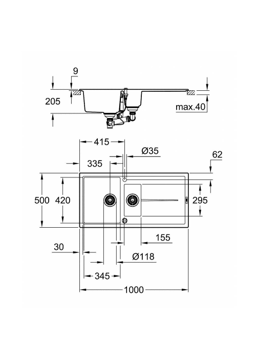 Кухонна мийка Grohe EX Sink K400 31642AT0