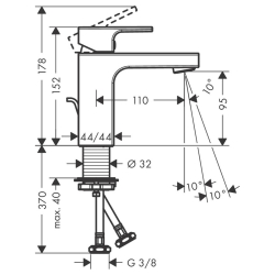 Змішувач для раковини Hansgrohe Vernis Shape 71561670 чорний