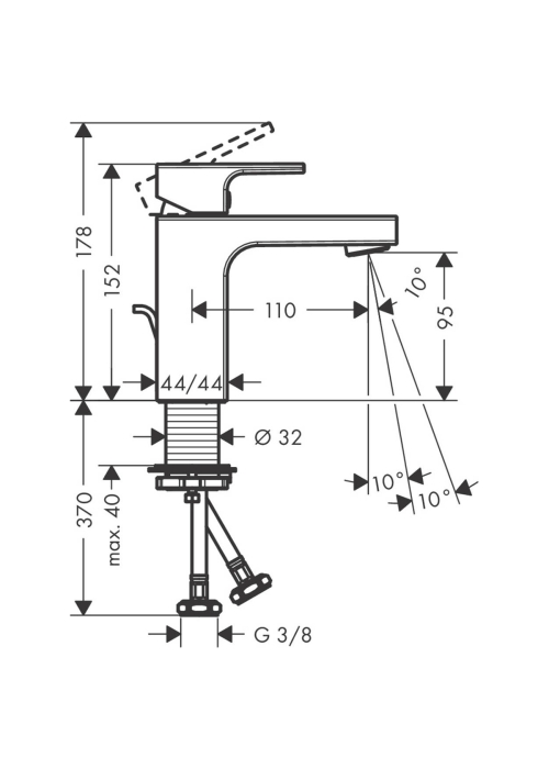 Змішувач для раковини Hansgrohe Vernis Shape 71561670 чорний