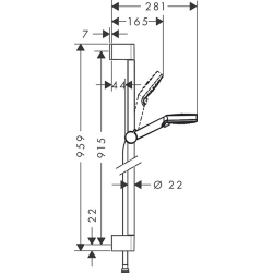 Душовий набір Hansgrohe Crometta Vario 90 см EcoSmart білий/хром 26538400