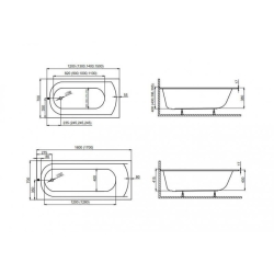 Ванна акрилова Polimat CLASSIC SLIM 140x70 00285