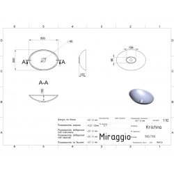 Умивальник Miraggio Kristina 500 Глянець