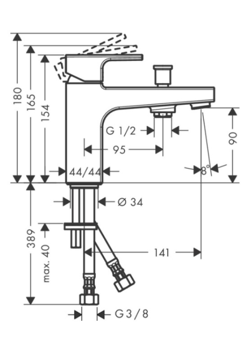 Смеситель для ванны Hansgrohe Vernis Shape 71464000 хром