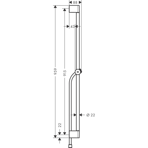 Душова штанга Hansgrohe Pulsify 90 см зі шлангом для душу 160 см Chrome 24401000